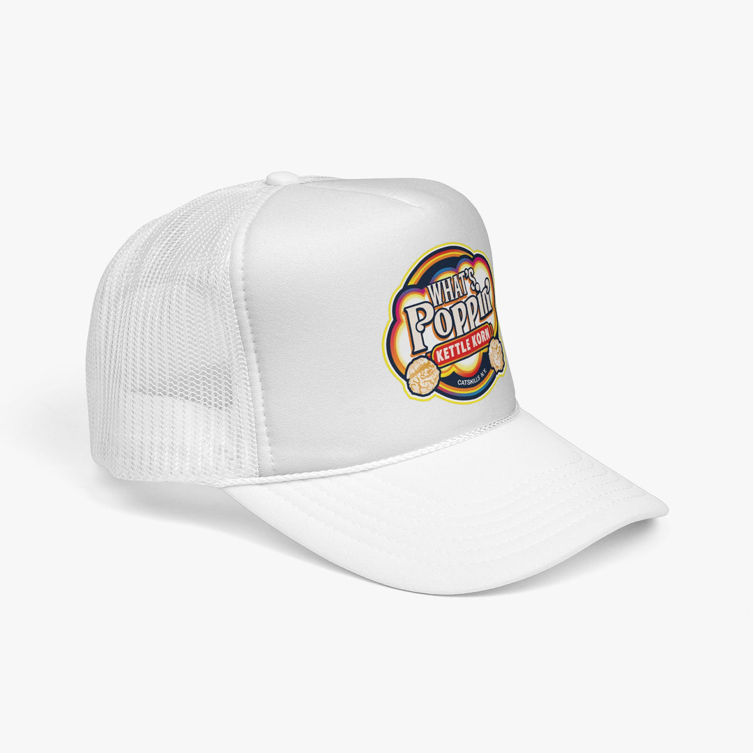 What’s Poppin’ Kettle Korn™ Trucker Hat — Vintage Mesh Snapback Cap | Classic Catskills Merch