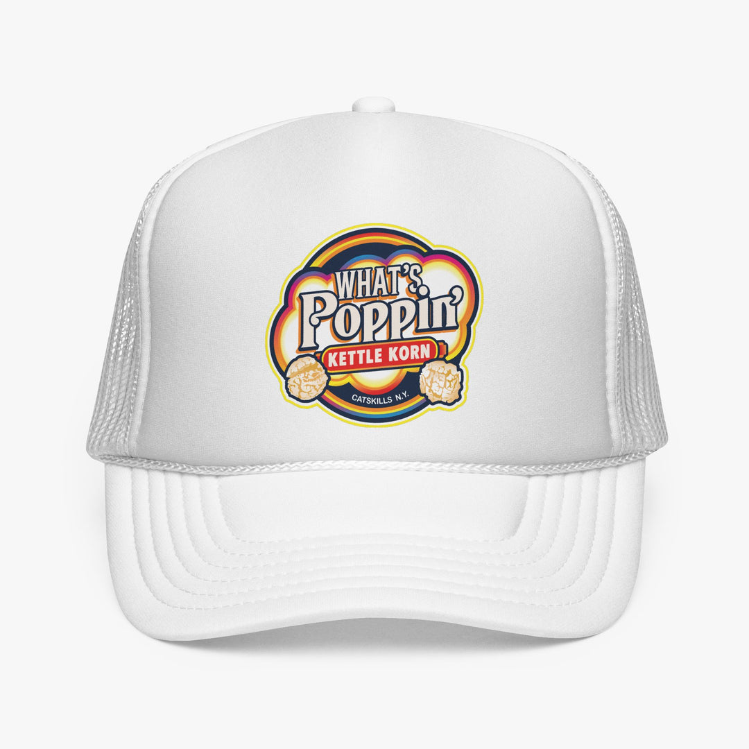 What’s Poppin’ Kettle Korn™ Trucker Hat — Vintage Mesh Snapback Cap | Classic Catskills Merch