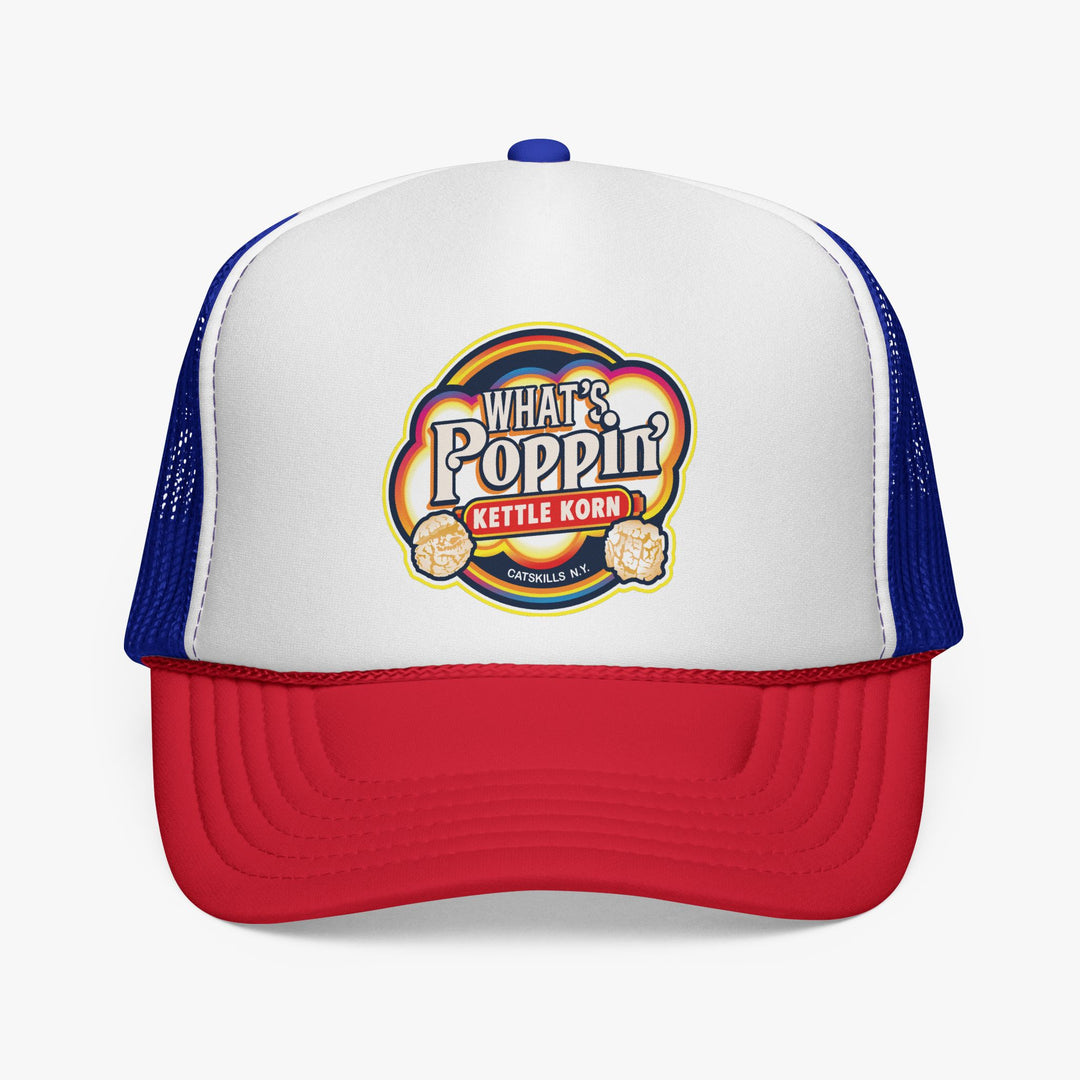 What’s Poppin’ Kettle Korn™ Trucker Hat — Vintage Mesh Snapback Cap | Classic Catskills Merch