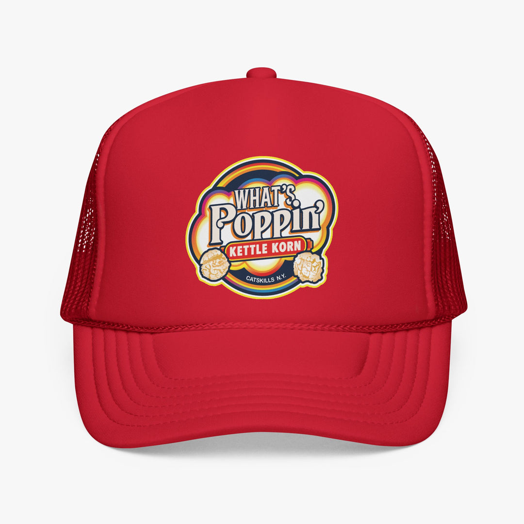 What’s Poppin’ Kettle Korn™ Trucker Hat — Vintage Mesh Snapback Cap | Classic Catskills Merch