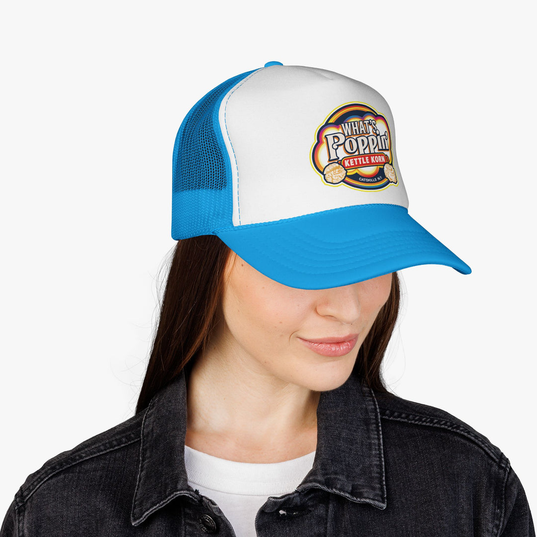 What’s Poppin’ Kettle Korn™ Trucker Hat — Vintage Mesh Snapback Cap | Classic Catskills Merch