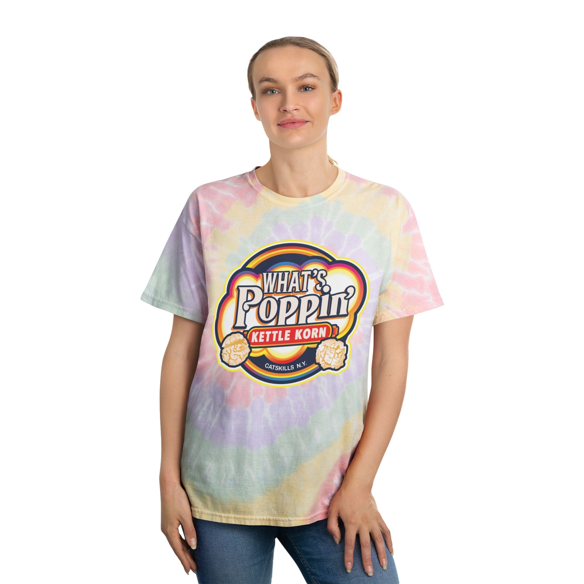 What's Poppin' Kettle Korn Tie-Dye T-Shirt | Retro Festival Tee
