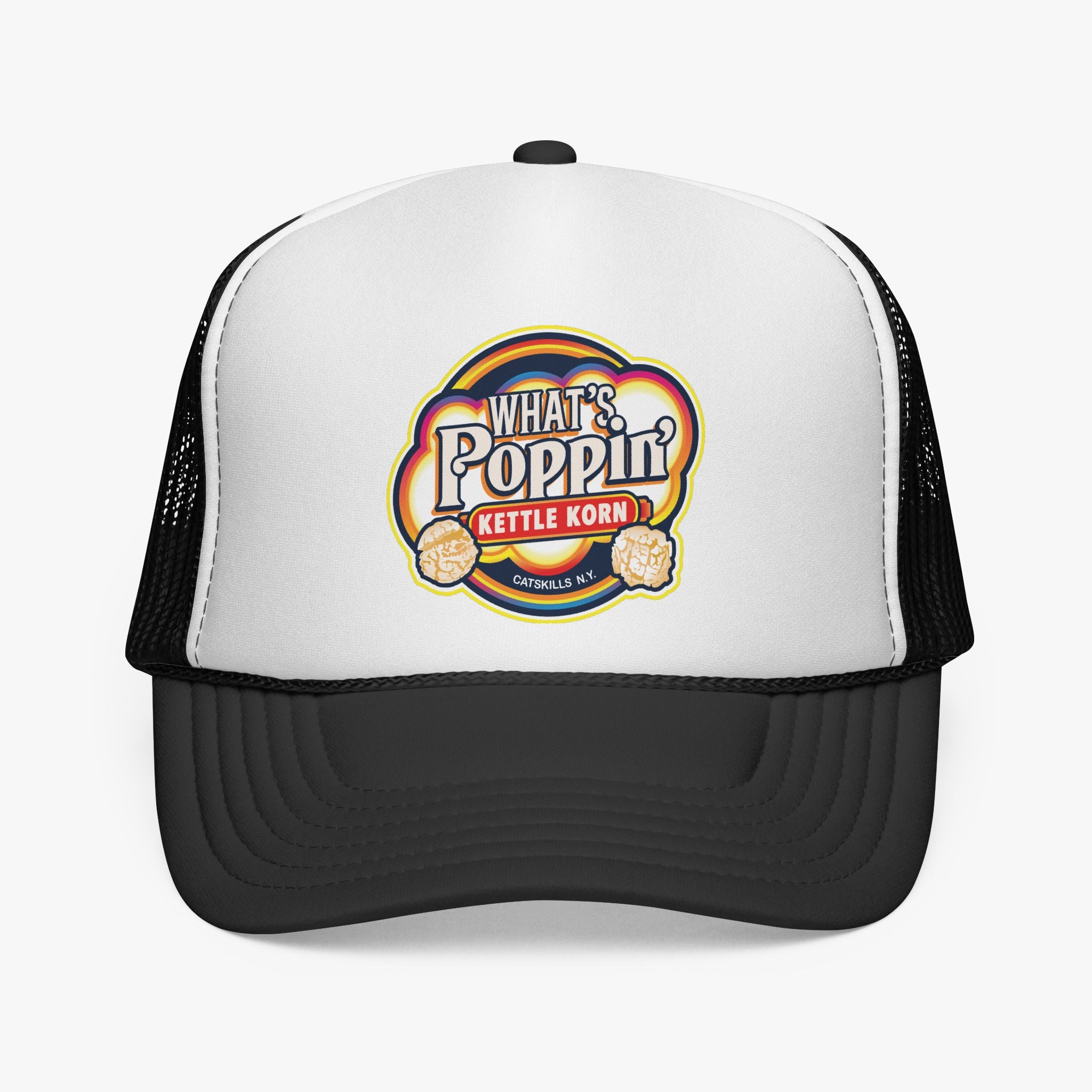 What's Poppin' Kettle Korn Trucker Hat | Vintage Mesh Snapback Cap